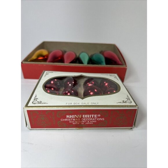 Lot 12 Red Vtg Mercury Glass And Assorted Torpedo Bulbs 6 Poland Shiny Bright - Picture 3 of 9